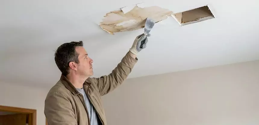Ceiling Water Stain and Drywall Repair in Grayson